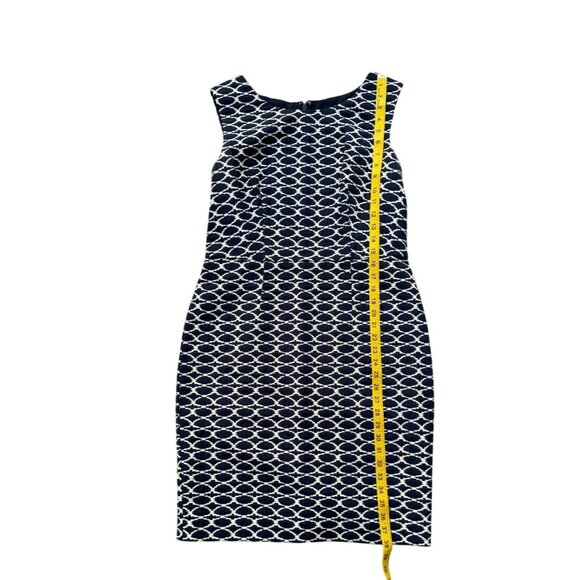 The Limited Navy & White Sleeveless Sheath Dress Size 10 Geometric Print - Picture 5 of 6